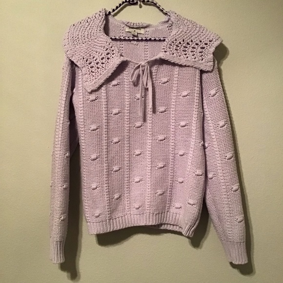 Sandy Liang x Target Lavendar Crocheted Collared Sweater - Picture 2 of 7